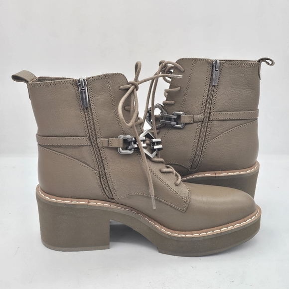 Vince Camuto Keltana Leather Combat Boots Brown Size 9 - Picture 7 of 11